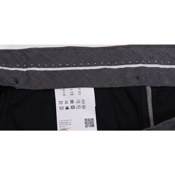 Hugo Boss Solid Light Gray Flat Front Dress Pants Trousers Current 34x30 - Picture 7 of 8